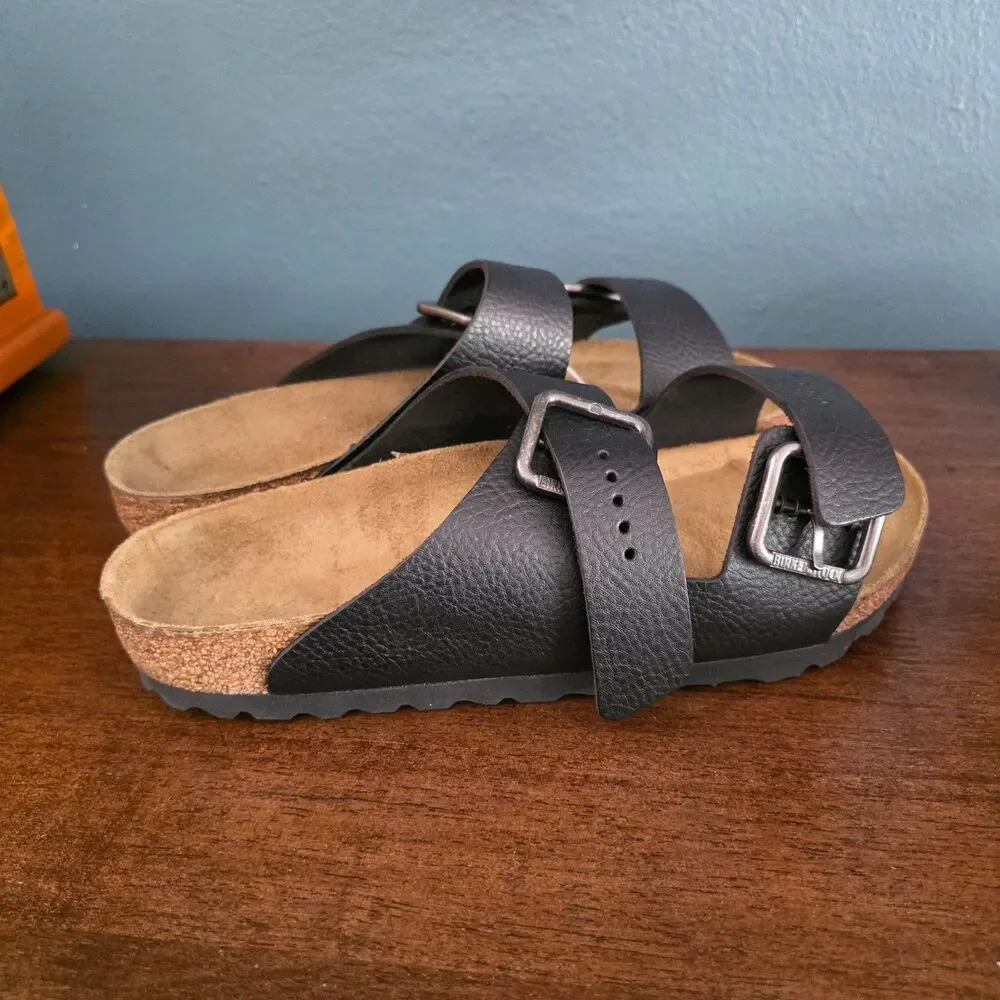 Birkenstock Arizona Wired buckle Vintage wood black Sandals 43 US Mens 10 R NIB